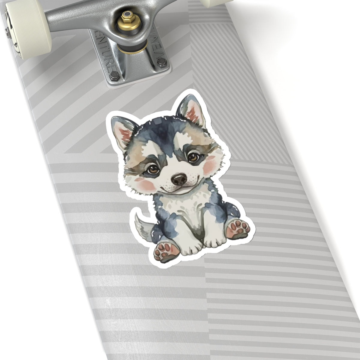 Adorable Husky Watercolor Cartoon Sticker