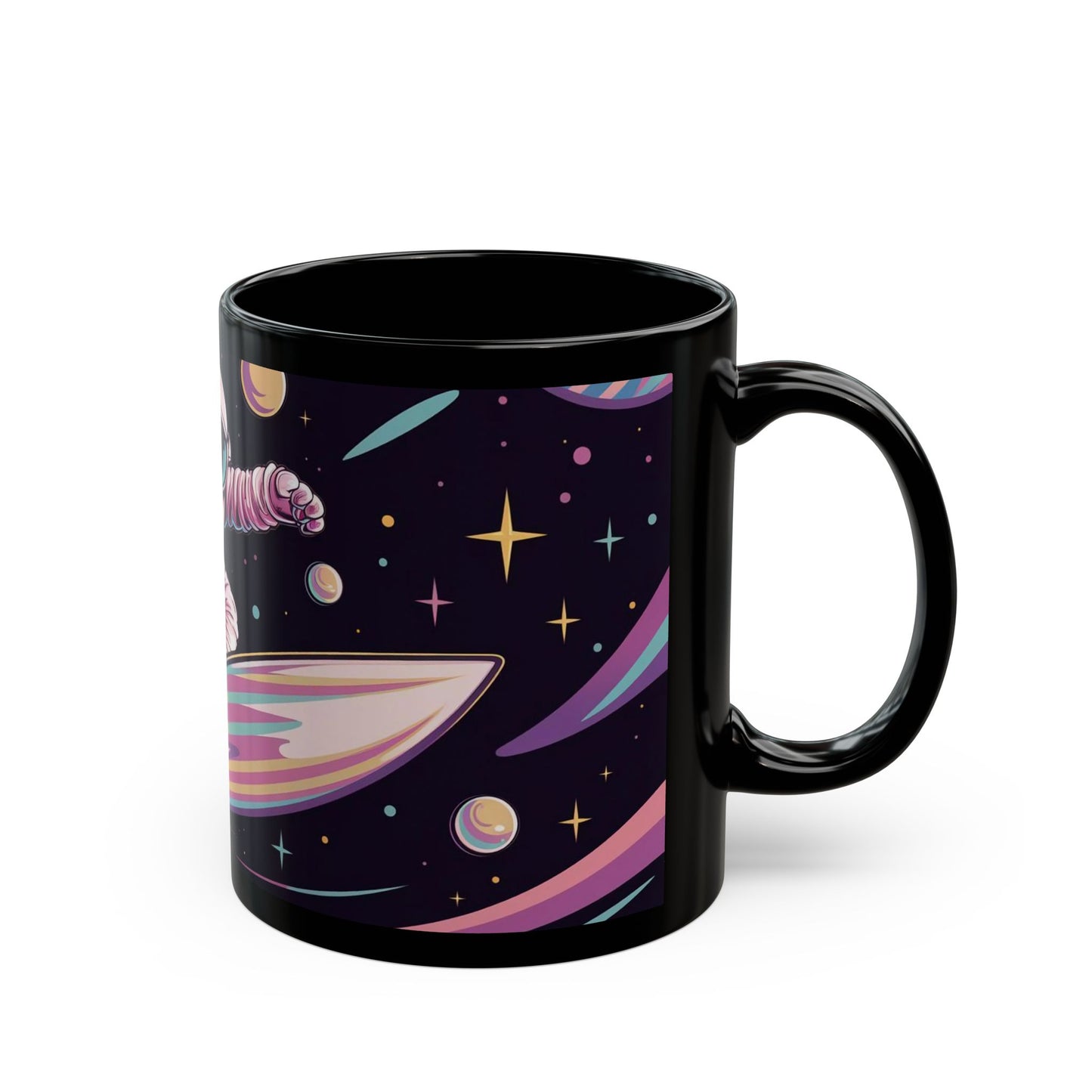 Space Surfing Astronaut Mug – Bold Cosmic Adventure