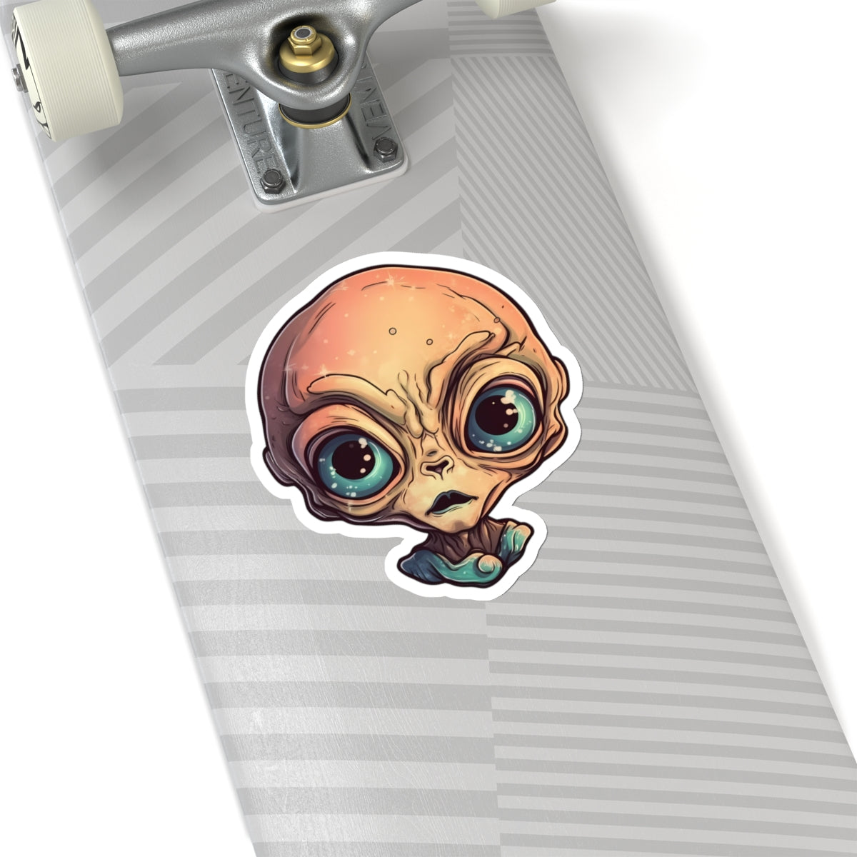 Cosmic Ombre Alien Head Vinyl Sticker
