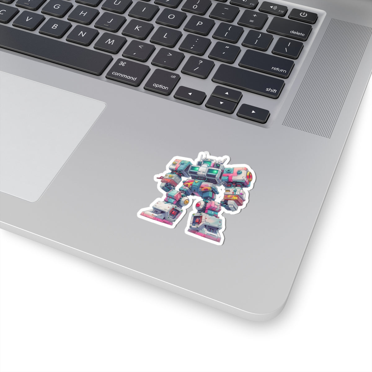 Vintage Teal and Pink Robot Sticker