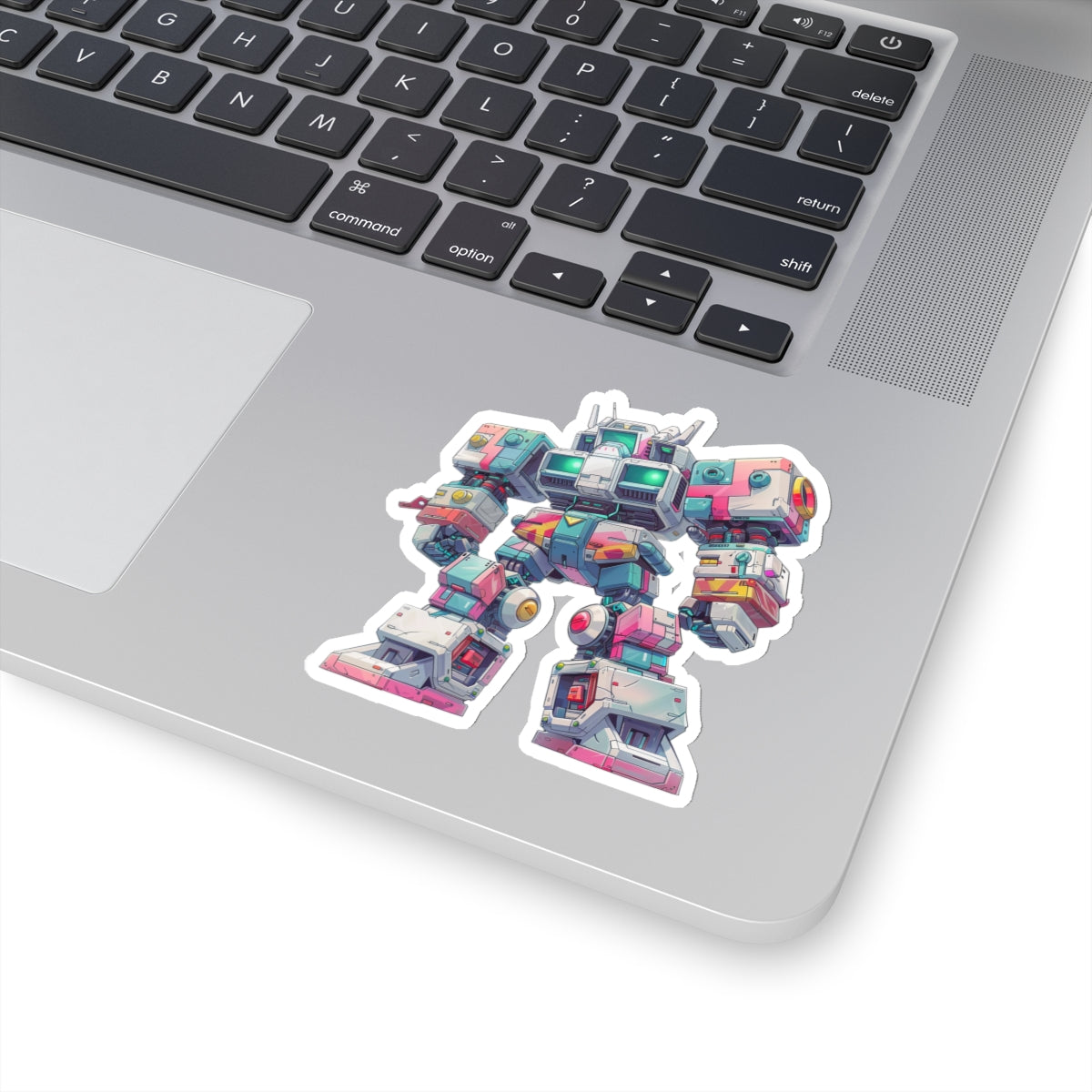 Vintage Teal and Pink Robot Sticker