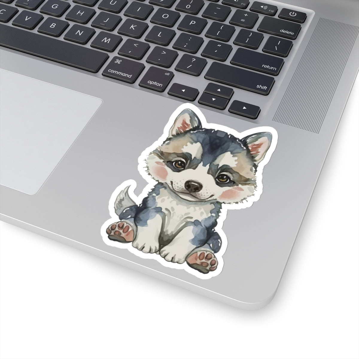 Adorable Husky Watercolor Cartoon Sticker