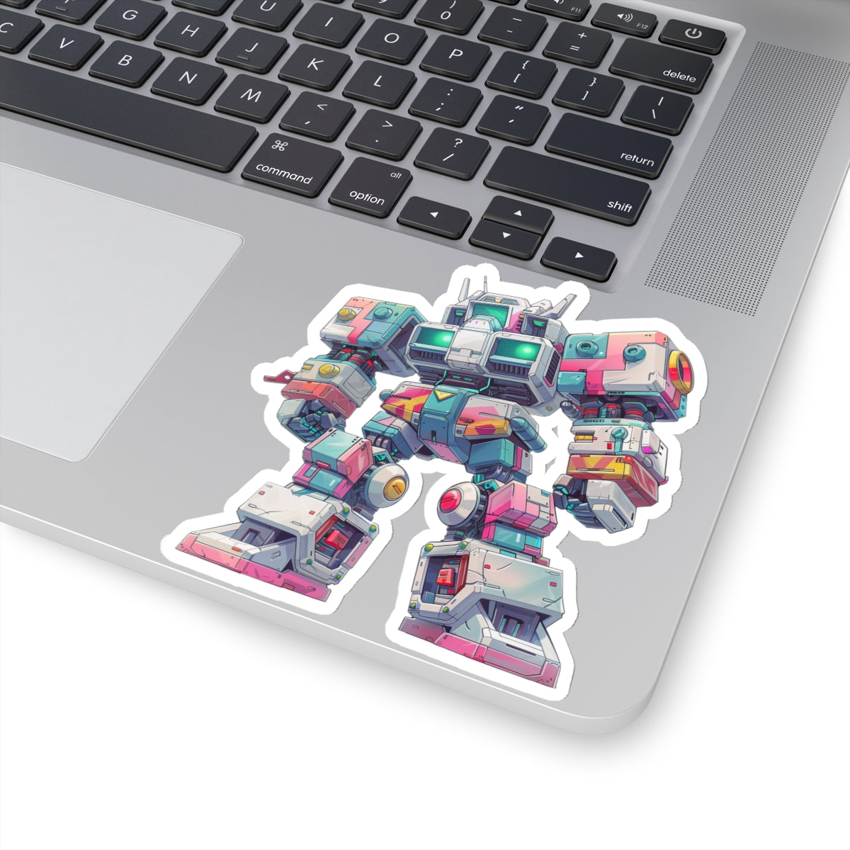 Vintage Teal and Pink Robot Sticker