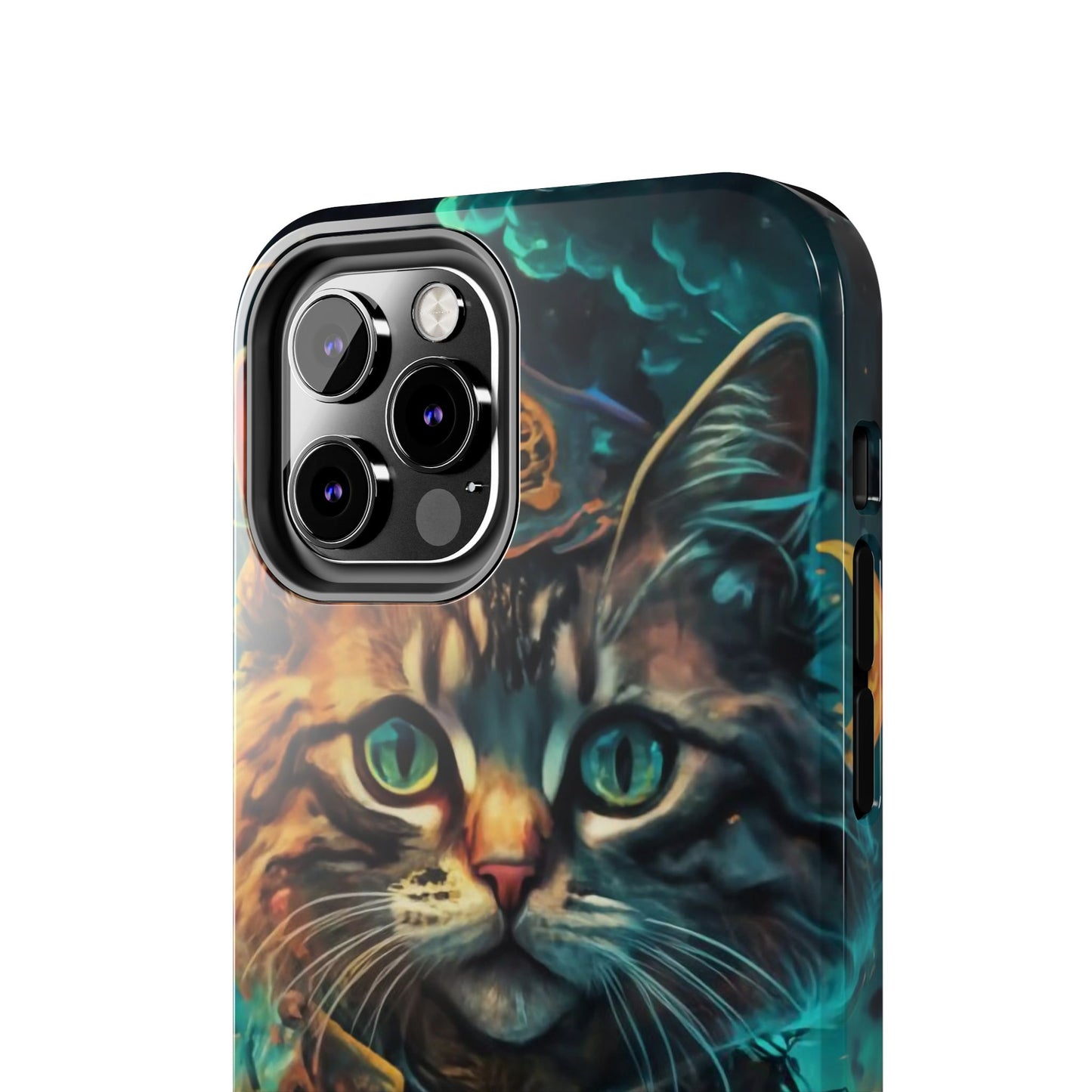 Cartoon Cat Pirate Starry Night Tough Phone Case