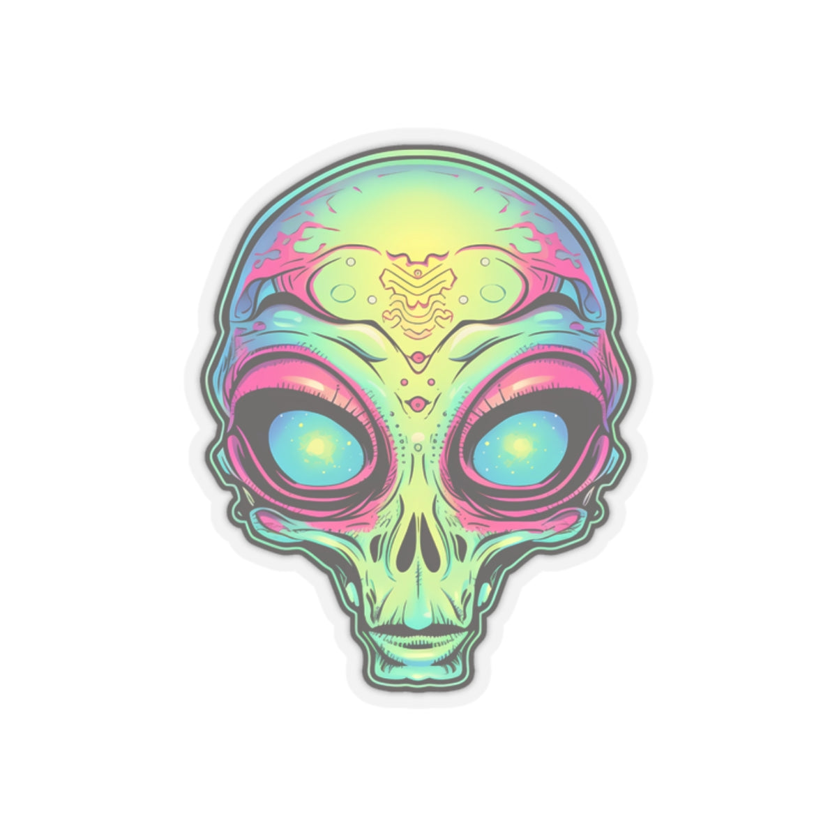 Galactic Spectrum Alien Head Vinyl Sticker