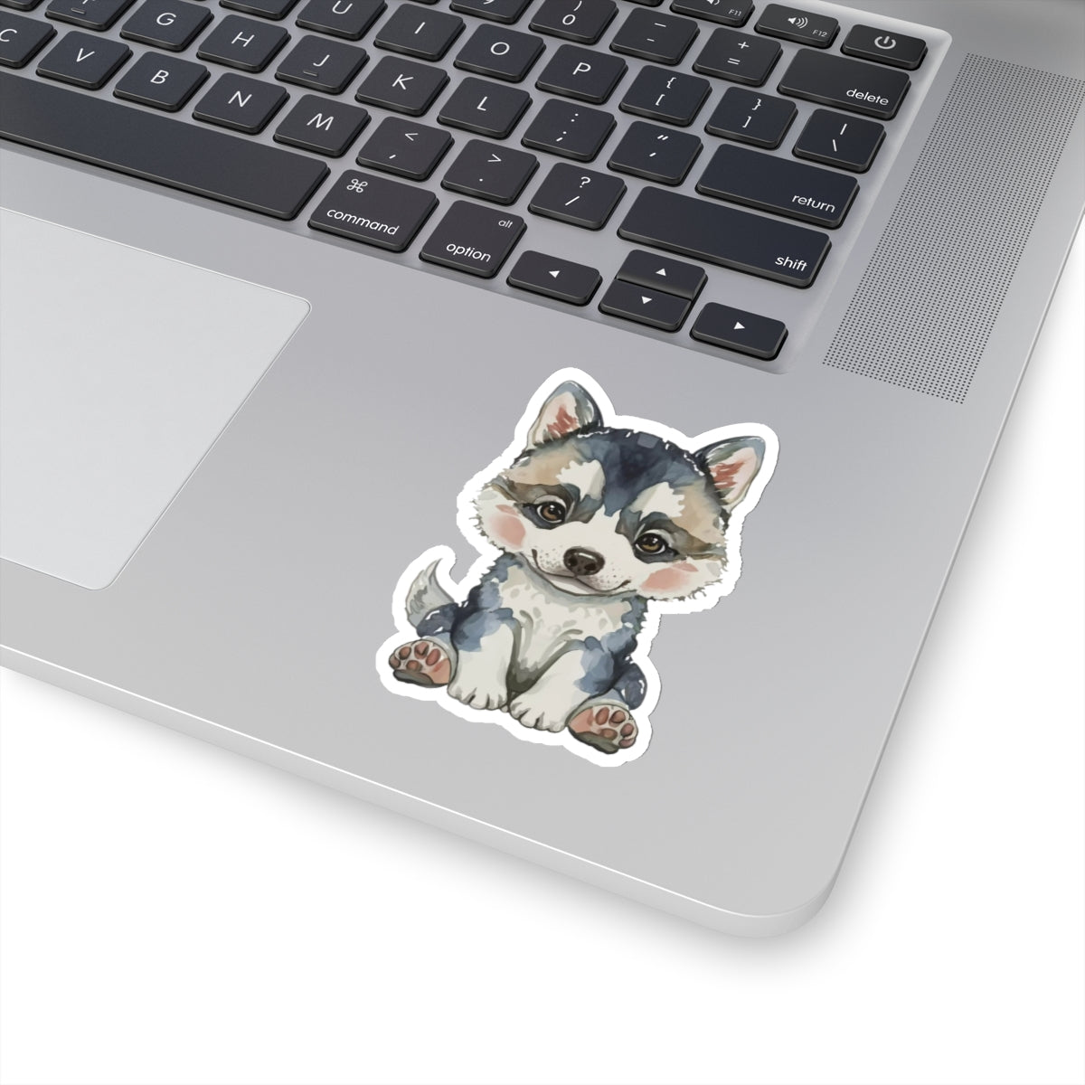 Adorable Husky Watercolor Cartoon Sticker