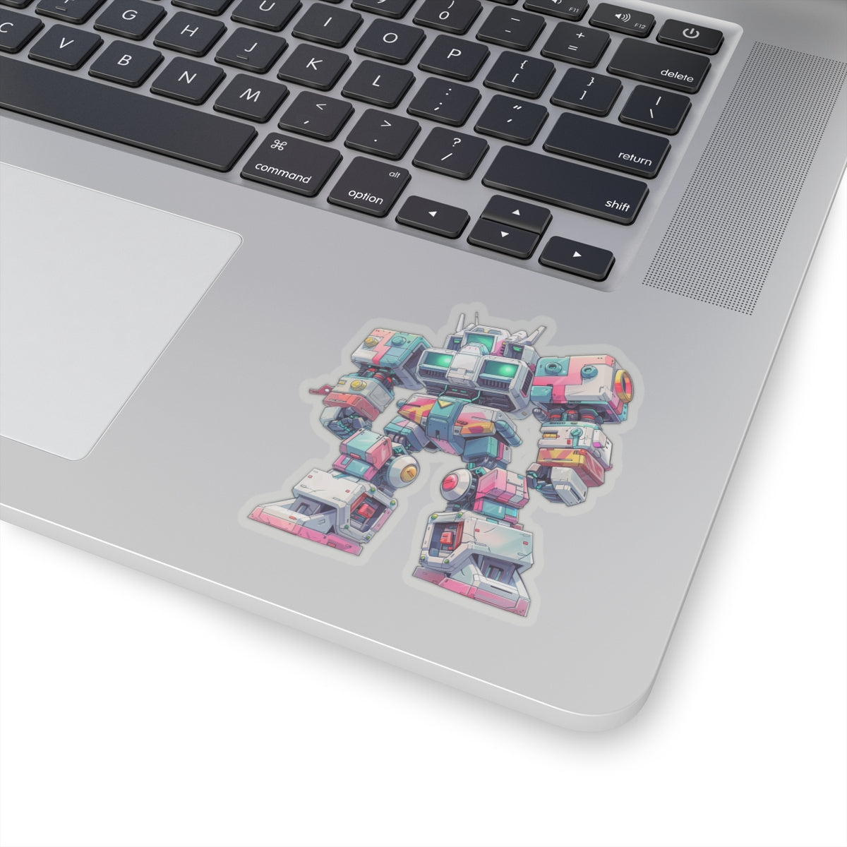 Vintage Teal and Pink Robot Sticker