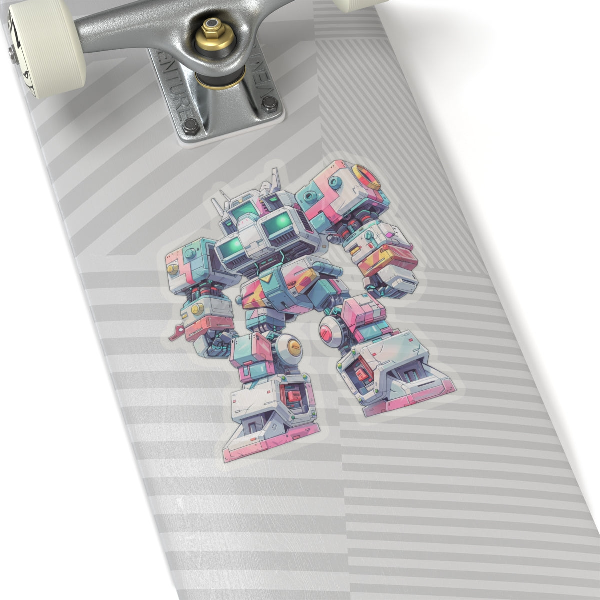 Vintage Teal and Pink Robot Sticker