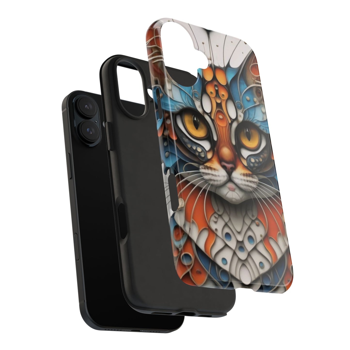 Vibrant Feline Abstract Defender Phone Case