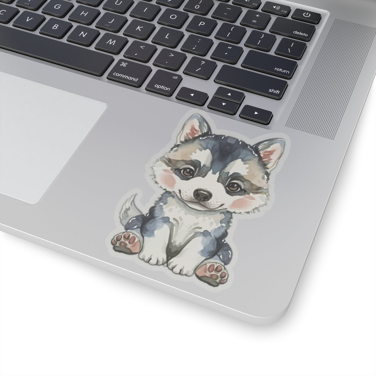 Adorable Husky Watercolor Cartoon Sticker
