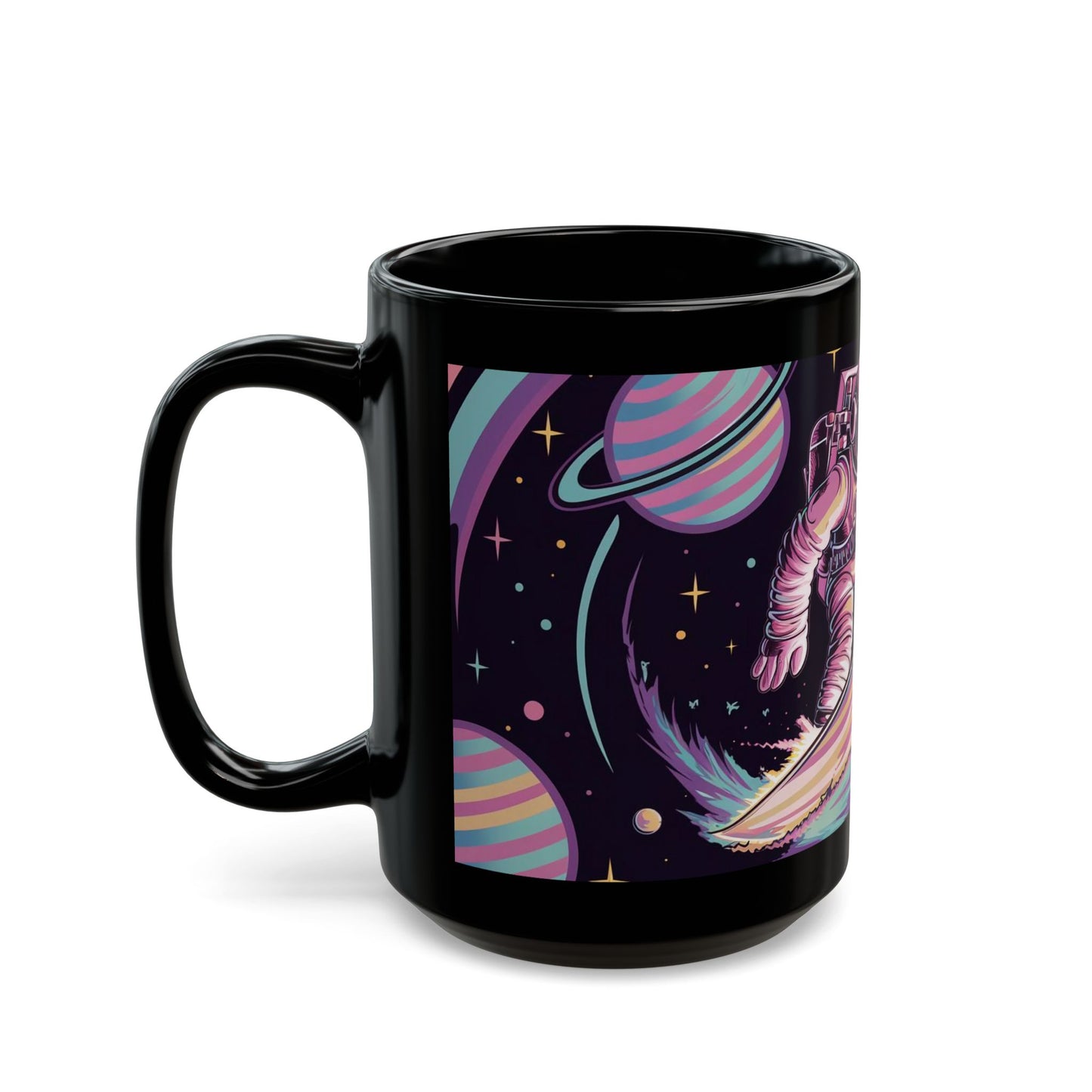 Space Surfing Astronaut Mug – Bold Cosmic Adventure