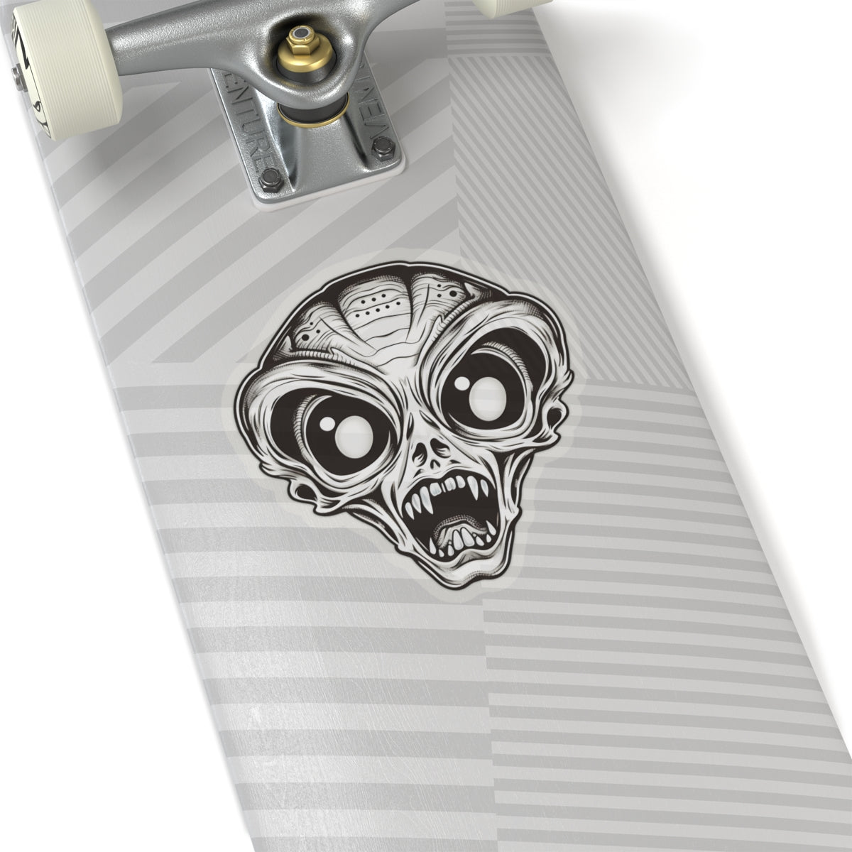 Monochrome Fangs Alien Head Vinyl Sticker