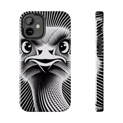 Mystical Stare Monochrome Ostrich Tough Phone Case