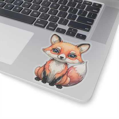 Playful Fox Watercolor Cartoon Sticker