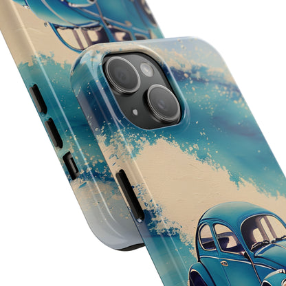 Wave Chasing Painted Blue VDub Beetle - Tough Phone Case