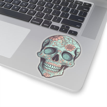 Light Blue Sugar Skull Sticker