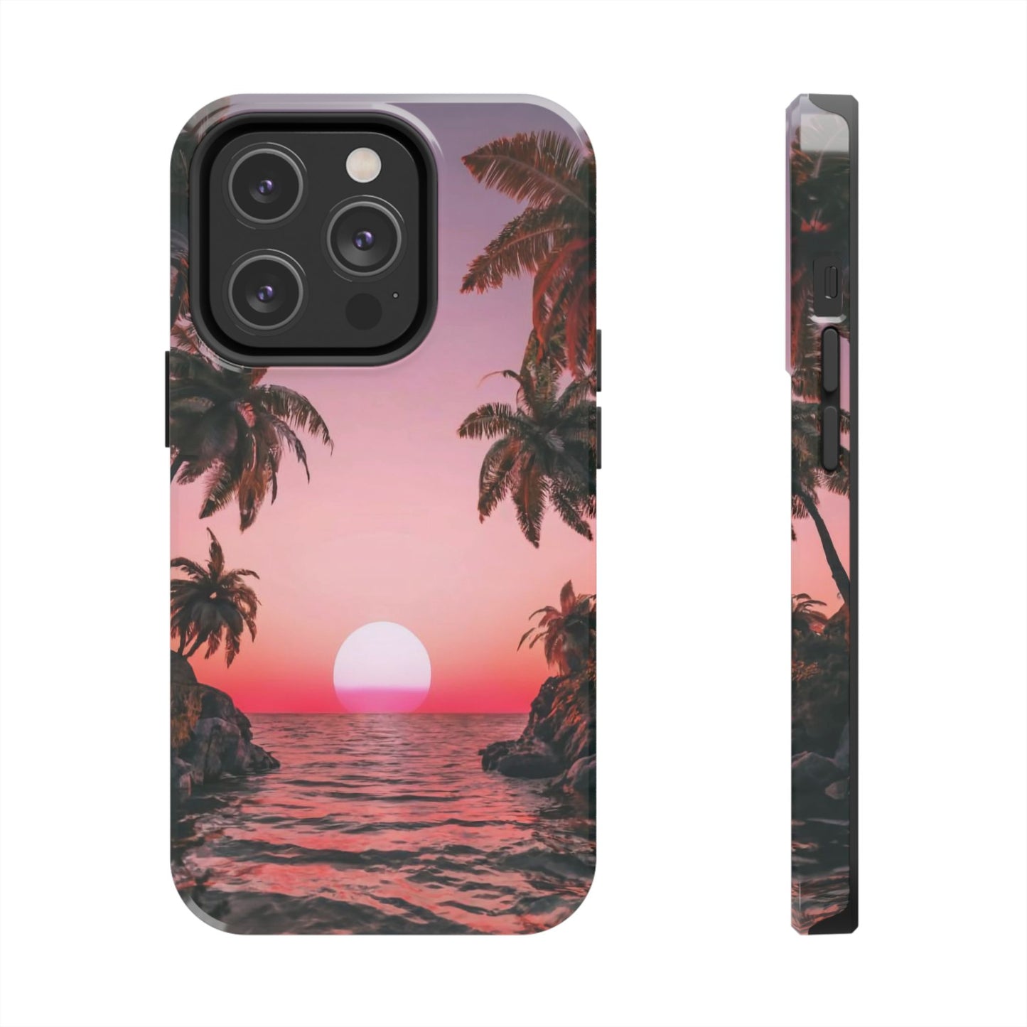 Golden Horizon Palm Sunset Tough Phone Case