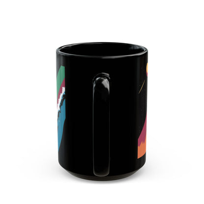 Space-Time Surfing T-Rex Mug – Bold Cosmic Adventure