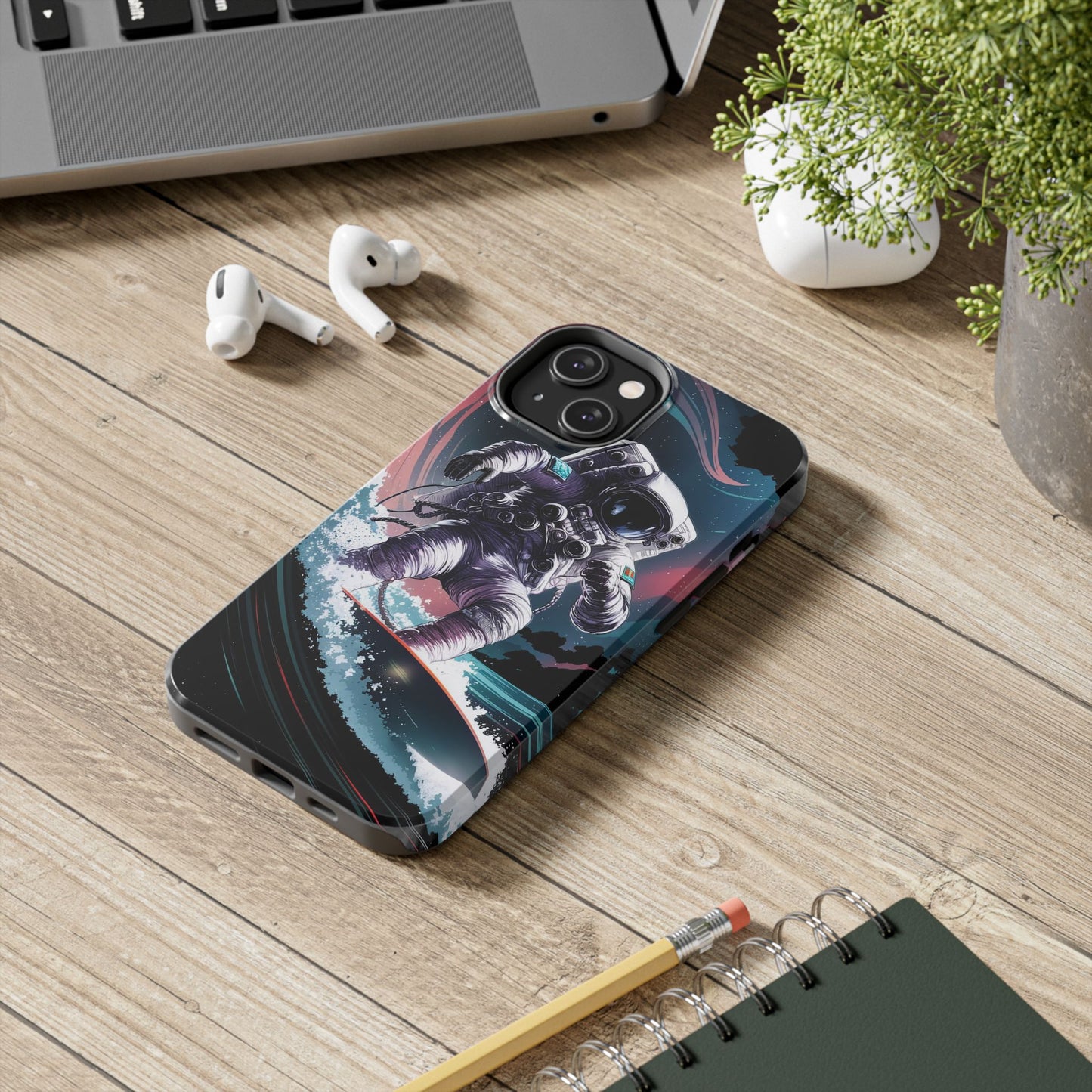 Cosmic Crest Astronaut Wave Rider Tough Phone Case