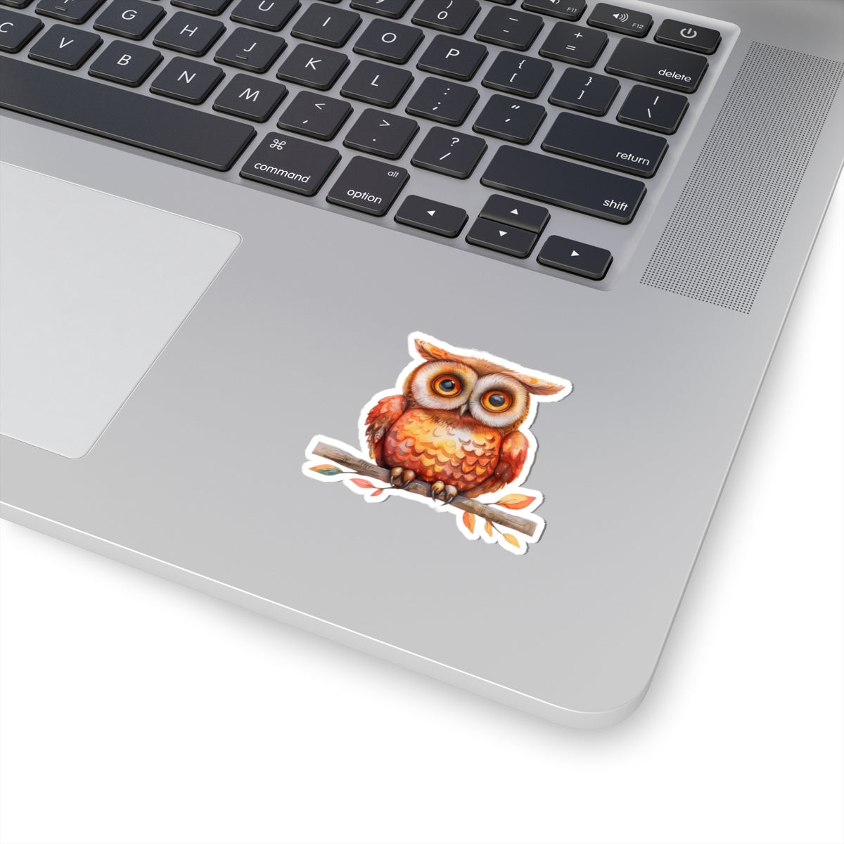 Cute Orange Owl Watercolor Cartoon Sticker