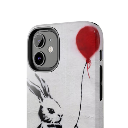 Banksy-Inspired Rabbit Balloon Escape Tough Phone Case