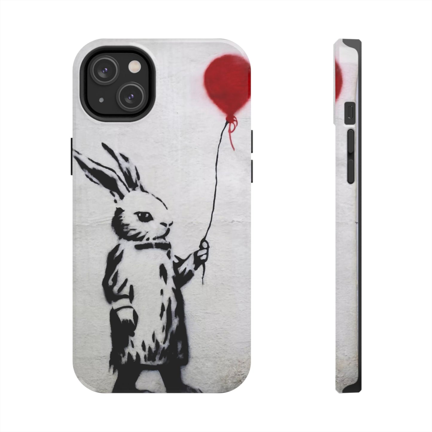 Banksy-Inspired Rabbit Balloon Escape Tough Phone Case