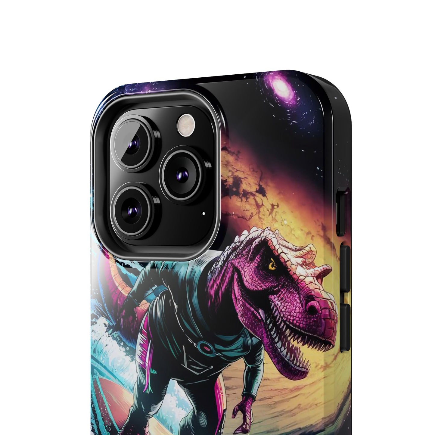 Cosmic T-Rex Surfer Tough Phone Case