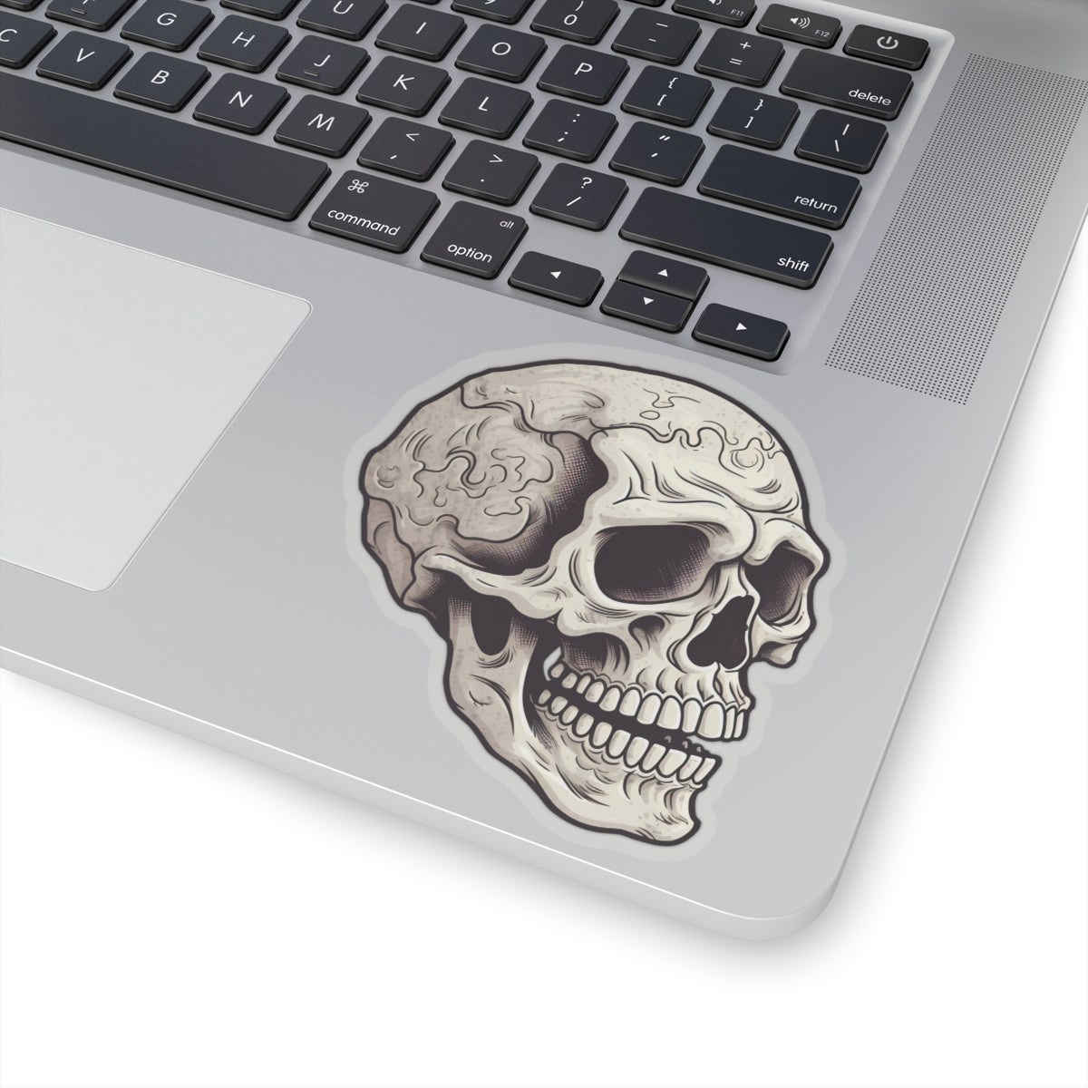 Wavy Cracked Texture Skull Sticker