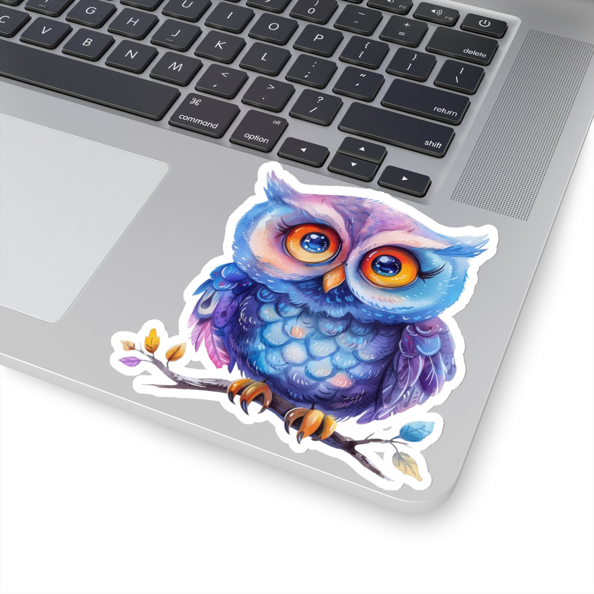 Blueberry Plum Owl Watercolor Cartoon Sticker