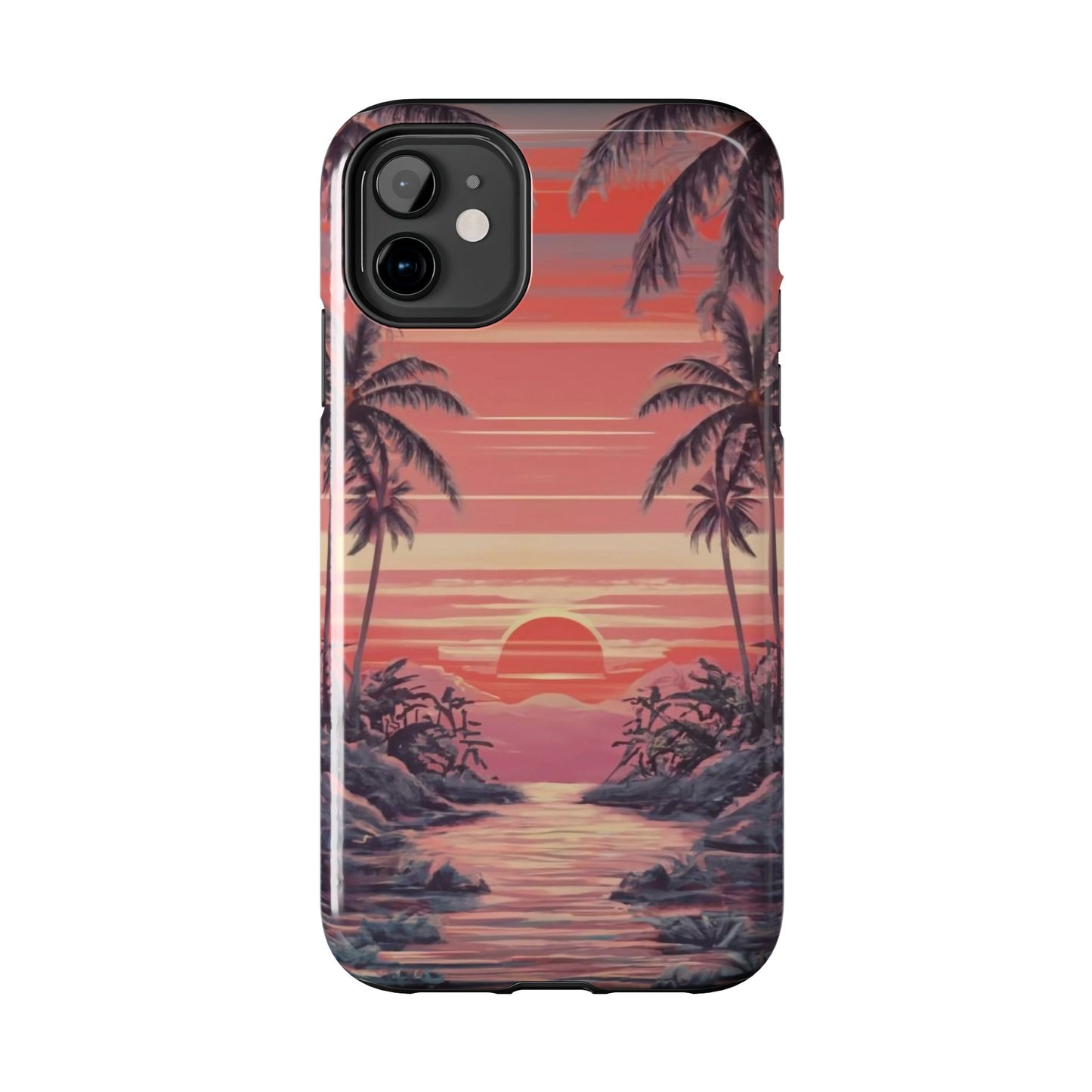 Sunset Serenity Palm Shore Tough Phone Case
