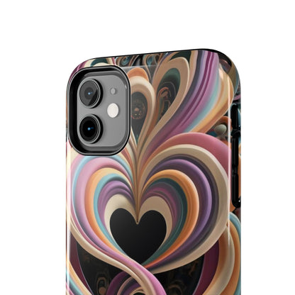 Pastel Heart Wave Abstract Tough Phone Case