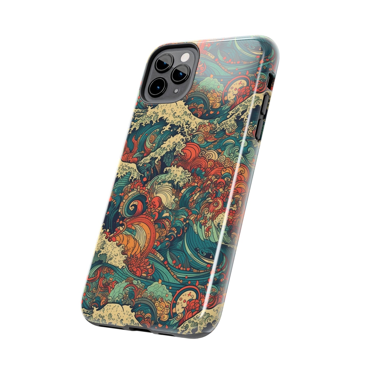 Multi-Hued Swirls - Wave of Colors - Tough Phone Case