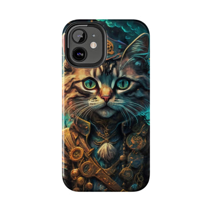 Cartoon Cat Pirate Starry Night Tough Phone Case