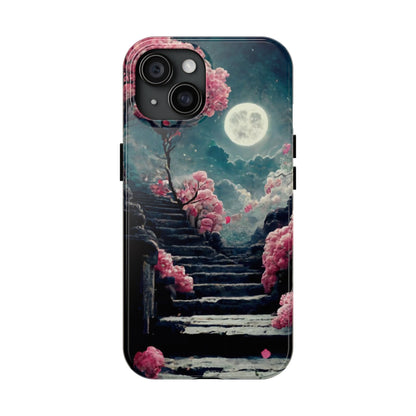 Mountain Path Cherry Blossoms Tough Phone Case