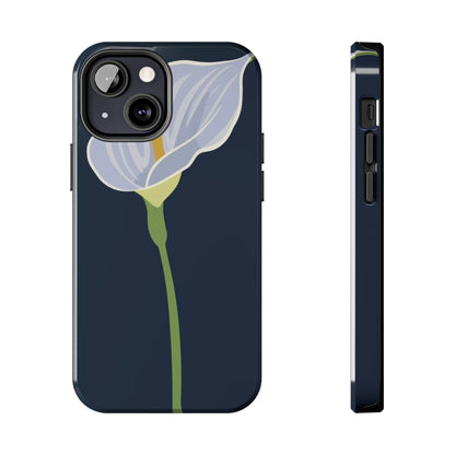 Blue Calla Flower Vector Poster Tough Phone Case