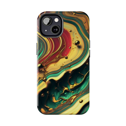 Golden Fluid Waves Defender Case