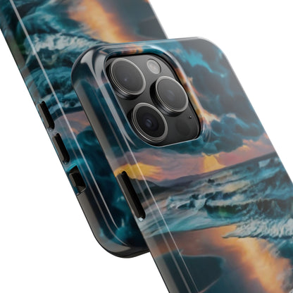 Coastal Sunset Waves Tough Phone Case