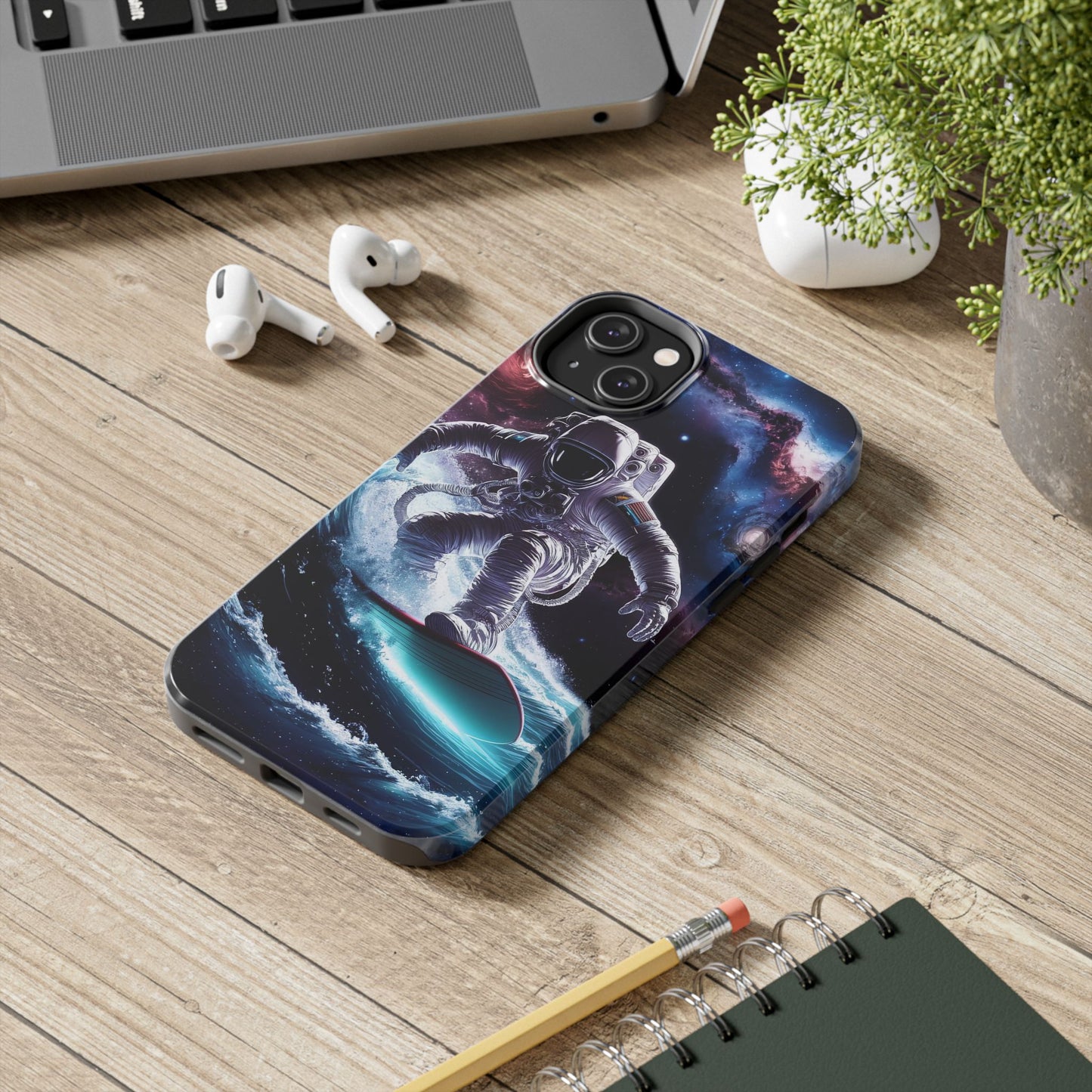 Galactic Wave Rider Astronaut Tough Phone Case