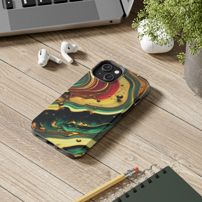 Golden Fluid Waves Defender Case