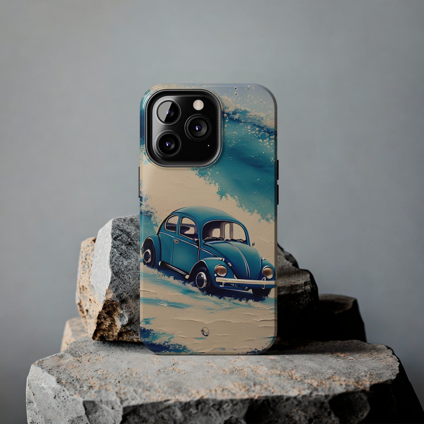 Wave Chasing Painted Blue VDub Beetle - Tough Phone Case