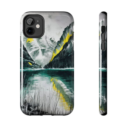 Serene Valley Charcoal Landscape Tough Phone Case