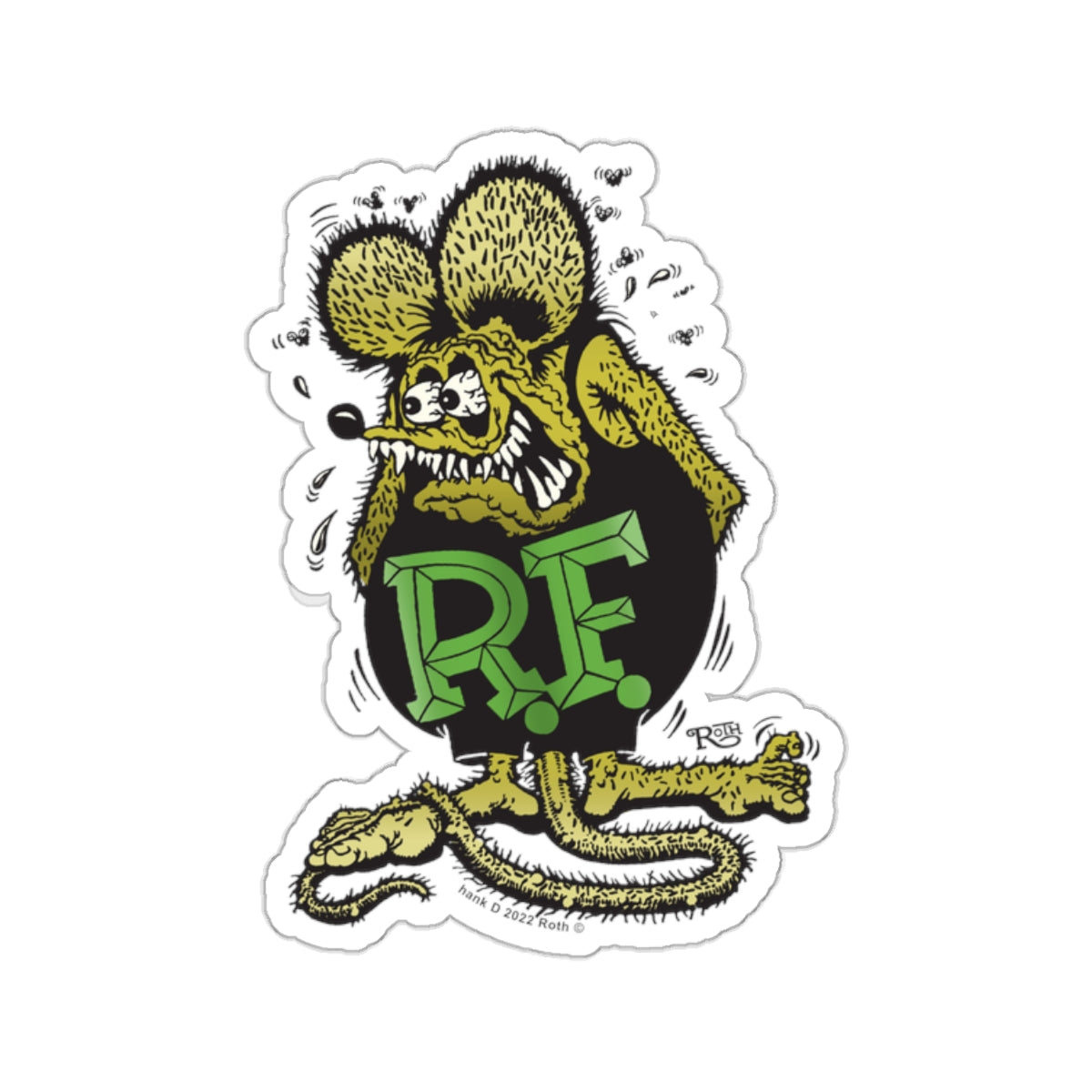 Bold Yellow & Black Rat Fink Sticker