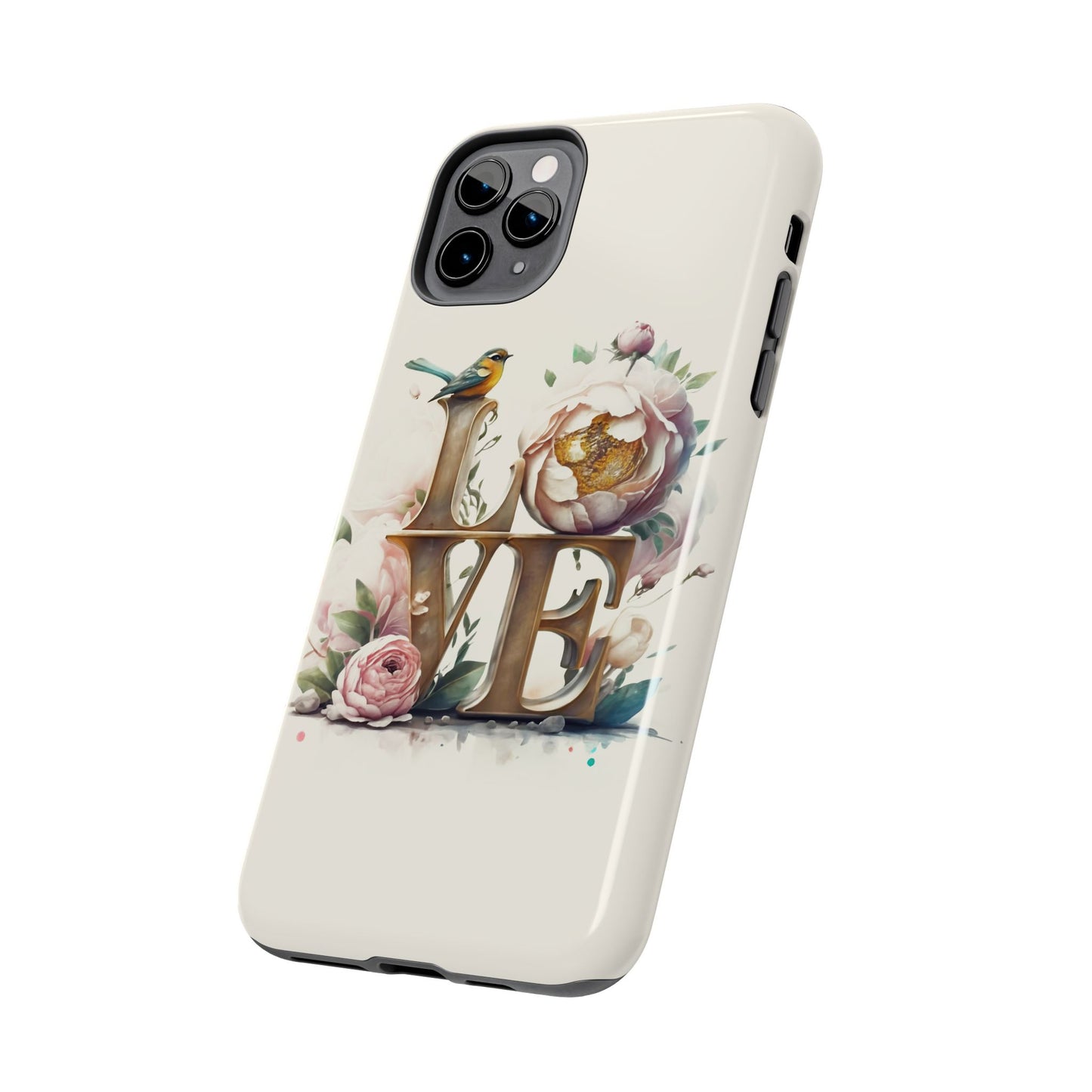 Lovebird and Bloom Watercolor Tough Phone Case