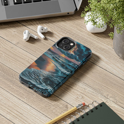 Coastal Sunset Waves Tough Phone Case