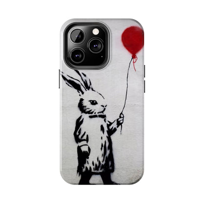 Banksy-Inspired Rabbit Balloon Escape Tough Phone Case