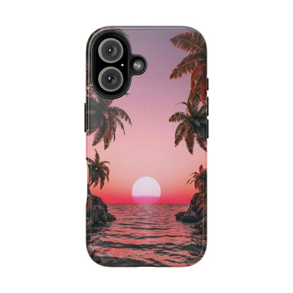 Golden Horizon Palm Sunset Tough Phone Case