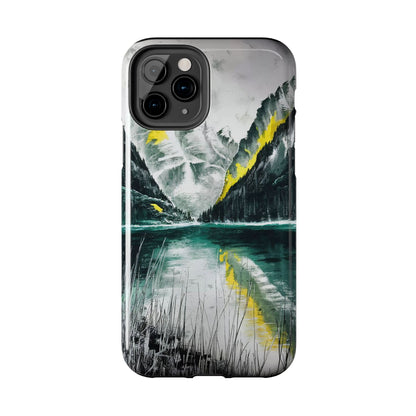 Serene Valley Charcoal Landscape Tough Phone Case