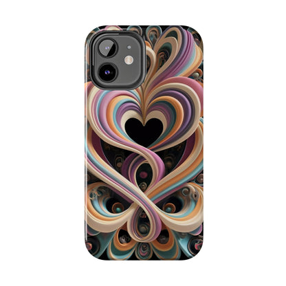 Pastel Heart Wave Abstract Tough Phone Case