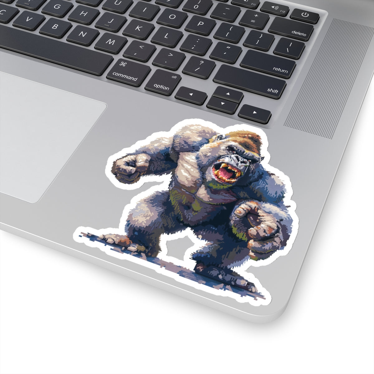 Pixelated Striking Gorilla Titan Vinyl Sticker