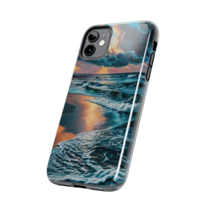 Coastal Sunset Waves Tough Phone Case